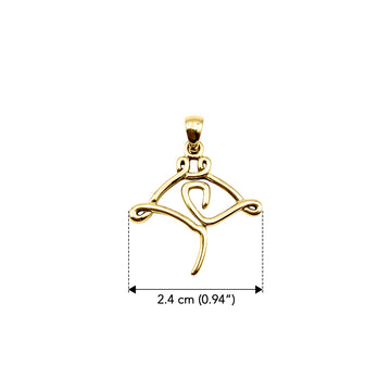 Manta Ray Minimal One Line Solid Gold Pendant GPD6369